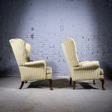 Near Pair Of Early 20th Century Wingback Armchairs. - Harrington Antiques