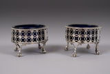 Pair Of George III Sterling Silver Salts by Edward Lowe, London, 1770. - Harrington Antiques