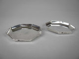 Pair of Silver Small Octagonal Trays by H Phillips Aldershot, London, 1948. - Harrington Antiques