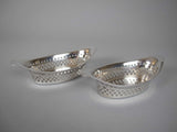 Pair of Sterling Silver Bon Bon Dishes, 1899 & 1900 by Atkin Bros, Sheffield - Harrington Antiques