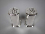 Pair Of Sterling Silver Pepperettes / Pepper Shakers. Carrington & Co, 1935. - Harrington Antiques