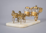 Palais Royale Horse & Carriage Inkwell With Baccarat Glass, c.1860. - Harrington Antiques