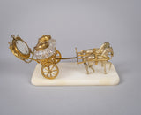 Palais Royale Horse & Carriage Inkwell With Baccarat Glass, c.1860. - Harrington Antiques