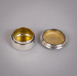 Rare Sterling Silver & Dual Enamel Pill Box by Levi & Salaman, c.1910. - Harrington Antiques