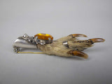 Scottish Silver Lucky Grouse Foot Brooch by Ward Brothers, Glasgow, 1949 - Harrington Antiques