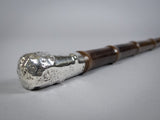 Sterling Silver & Bamboo Walking Stick / Cane by Brigg Of London, 1897. - Harrington Antiques