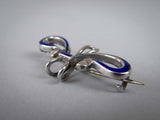 Sterling Silver & Blue Enamel Brooch by Rolason Brothers, Birmingham, 1908. - Harrington Antiques