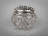 Sterling Silver & Cut Glass Jar by Boots Pure Drug Company, Birmingham, 1905 - Harrington Antiques