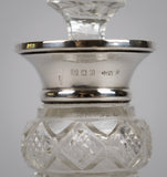 Sterling Silver & Cut Glass Scent Bottle by Wolfsky & Co, London, 1924. - Harrington Antiques