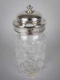 Sterling Silver Glass Condiment Pot by Lee & Wigfull, Sheffield, 1880. - Harrington Antiques