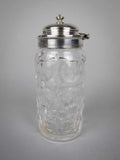Sterling Silver Glass Condiment Pot by Lee & Wigfull, Sheffield, 1880. - Harrington Antiques