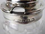 Sterling Silver Glass Condiment Pot by Lee & Wigfull, Sheffield, 1880. - Harrington Antiques