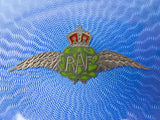 Sterling Silver & Guilloche Enamel RAF Compact by Adie Brothers, Birmingham, 1936. - Harrington Antiques