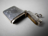 Sterling Silver Match Vesta With Striker by Arthur & John Zimmerman, Birmingham, 1903. - Harrington Antiques