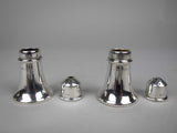 Sterling Silver Salt and Pepper Shakers by Sanders & Mackenzie, Birmingham, 1972. - Harrington Antiques