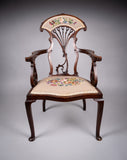 Striking Art Nouveau Mahogany Armchair, c.1890 - Harrington Antiques
