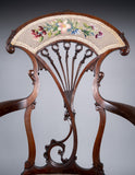 Striking Art Nouveau Mahogany Armchair, c.1890 - Harrington Antiques