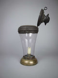 Unusual 19th Century Large Copper, Brass & Hand Blown Glass Candle Lamp - Harrington Antiques