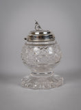 Unusual 19th Century Sterling Silver & Cut Glass Sun Dial Inkwell, 1876. - Harrington Antiques