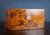 Victorian Burr Walnut Vanity / Dressing Box - Harrington Antiques