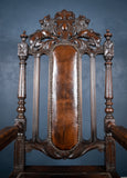 Victorian Gothic Revival Oak Throne Chair - Harrington Antiques