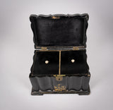 Victorian Papier Mache Mother Of Pearl Tea Caddy, c.1860 - Harrington Antiques