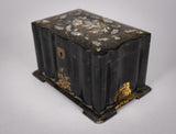 Victorian Papier Mache Mother Of Pearl Tea Caddy, c.1860 - Harrington Antiques
