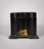Victorian Papier Mache Mother Of Pearl Tea Caddy, c.1860 - Harrington Antiques