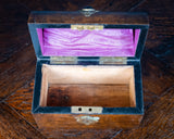Victorian Walnut & Agate Cabochon Casket / Box - Harrington Antiques