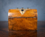 Victorian Walnut & Agate Cabochon Casket / Box - Harrington Antiques