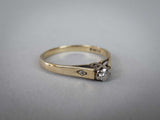 Vintage 9 Carat Gold & Diamond Ring by DS & Co, London, 1981. Size N 1/2. - Harrington Antiques