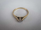 Vintage 9 Carat Gold & Diamond Ring by DS & Co, London, 1981. Size N 1/2. - Harrington Antiques