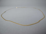 Vintage Italian 14 Carat Gold Flat Herringbone Chain Necklace. 24" Length. - Harrington Antiques