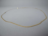 Vintage Italian 14 Carat Gold Flat Herringbone Chain Necklace. 24" Length. - Harrington Antiques