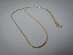 Vintage Italian 14 Carat Gold Flat Herringbone Chain Necklace. 24" Length. - Harrington Antiques