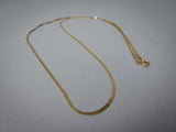 Vintage Italian 14 Carat Gold Flat Herringbone Chain Necklace. 24" Length. - Harrington Antiques