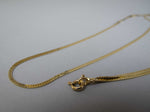 Vintage Italian 14 Carat Gold Flat Herringbone Chain Necklace. 24" Length. - Harrington Antiques