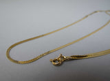 Vintage Italian 14 Carat Gold Flat Herringbone Chain Necklace. 24" Length. - Harrington Antiques
